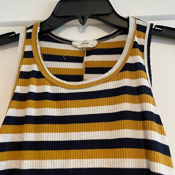 Ribbed sleeveless striped dress by Entro sz S - Picture 3 of 5